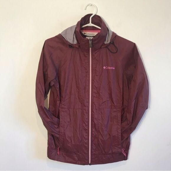 Columbia Burgundy Zip-Up Windbreaker Jacket - Picture 3 of 9